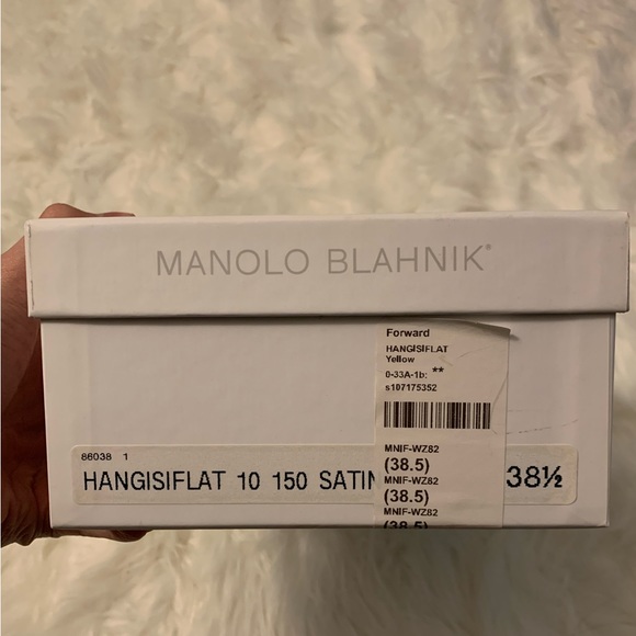 Manolo Blahnik Hangisi Flats, Yellow, EU 38.5 - Picture 3 of 5